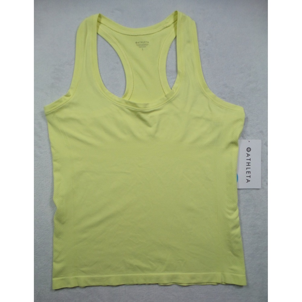 Athleta Top Womens Size Large Yellow Momentum Flex Tank 40+ UV Protection NWT